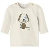 Name It Kinder MIT LANGEN ÄRMELN 3D-HUNDEPRINT - Langarmshirt - Whisper White