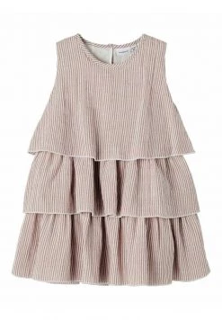 Name It Kinder SILLE GESTREIFTES - Freizeitkleid - Apple Butter