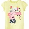 Name It Kinder NMF PEPPAPIG PEPPA MASKA - T-Shirt Print - Sunny Lime