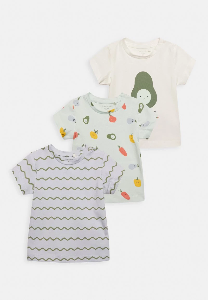 Name It Kinder NBMDYLAN 3 PACK - T-Shirt Print - Glacier 3 Name It Kinder NBMDYLAN 3 PACK - T-Shirt Print - Glacier