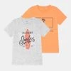 Name It NKMVUX 2 PACK - T-Shirt Print - Light Grey Melange | Kinder