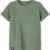 NAME IT T-SHIRT STAY WILD - T-Shirt Basic - Hedge Green | Kinder