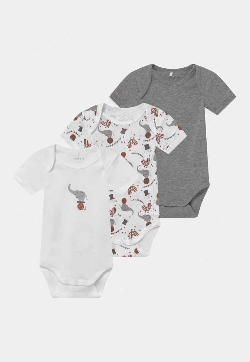 Name It NBNBODY CIRCUS 3 PACK UNISEX - Body - Grey Melange 3 Name It NBNBODY CIRCUS 3 PACK UNISEX - Body - Grey Melange