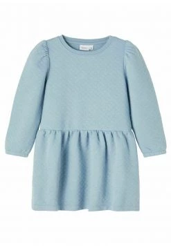 Name It Kinder GESTEPPT LANGE ÄRMEL - Jerseykleid - Dusty Blue