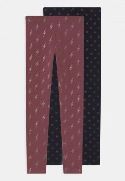 Name It Kinder NKFVIVIAN GLITTER 2 PACK - Leggings - Hosen - Crushed Berry
