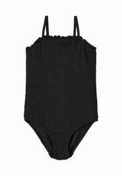 Name It Kinder KNITTEREFFEKT RÜSCHEN - Badeanzug - Black